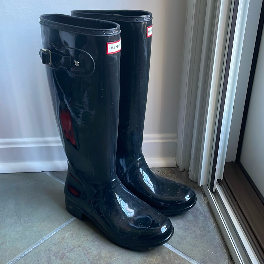 Hunter Original Tall Wellington Black Women's Rain Boots